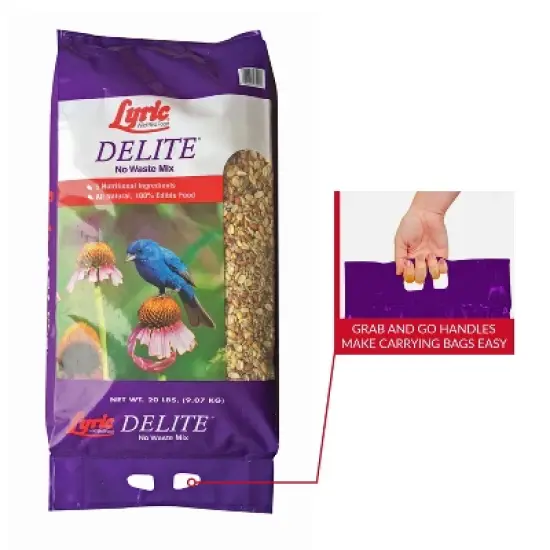 Lyric 20lb Delite Shell-Free Nuts & Seeds No Waste Wild Bird Food: Attracts Songbirds, For Patios & Gardens image {6}