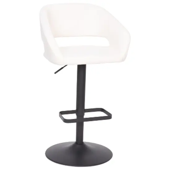 Flash Furniture Contemporary Vinyl Adjustable Height Barstool with Rounded Mid-Back image {22}