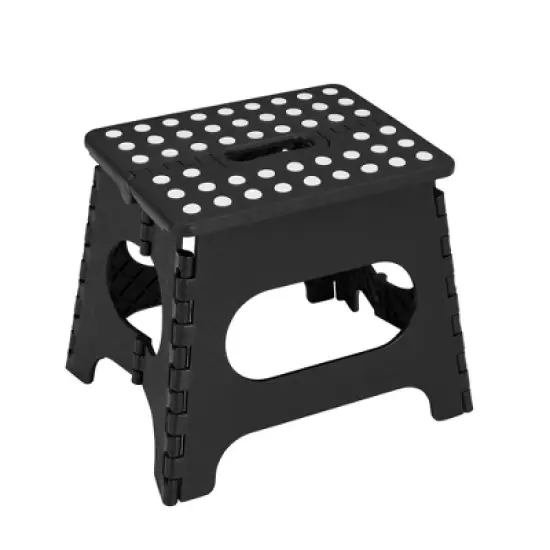 VECELO Folding Step Stool 11/13 in. Non-Slip Surface Portable Foldable  1 Step Stool  with Carry Handle, Heavy Duty Stool image {1}