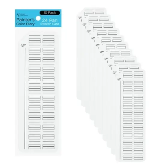 HG Art Concepts Painters Color Diary Watercolor Swatch Card, 24-Pan Size, 10-Pk, 140 lb Hot Press 100% Cotton Paper, Fits New York Central Palette image {7}