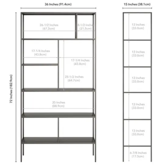 Gunmetal Gray Bookcase - Henn&Hart image {2}