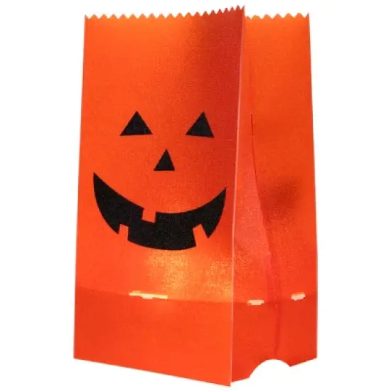 Northlight Lighted Jack-O-Lantern Halloween Outdoor Luminary Pathway Markers - 9.5" - Set of 3 image {4}