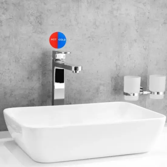 Unique Bargains Acrylic Self-Adhesive Decor Round Shape Hot/Cold Water Label image {3}