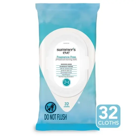 Summer's Eve Fragrance Free Feminine Cleansing Wipes - 32ct image {8}