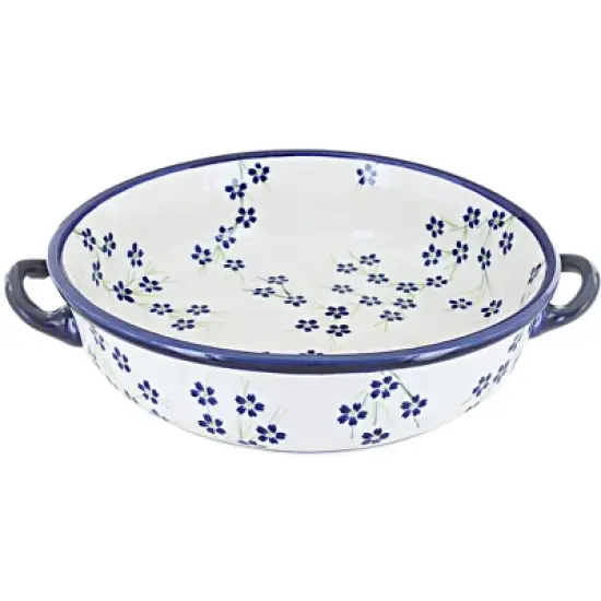 Blue Rose Polish Pottery 1455 Zaklady Round Casserole with Handles image {10}