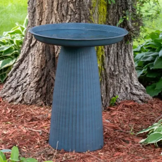 Sunnydaze Gleeful Garden Metal Outdoor Bird Bath image {11}