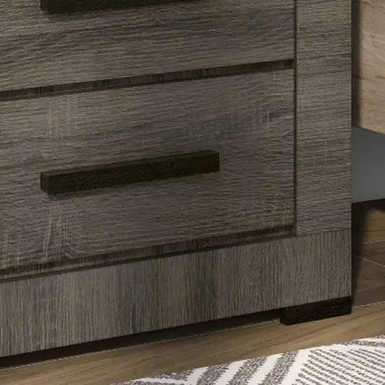 Roxava Contemporary 2 Drawer Nightstand Gray - miBasics image {2}