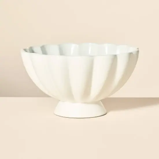 Scalloped Edge Stoneware Serving Bowl Cream - Hearth & Hand&trade; with Magnolia image {3}