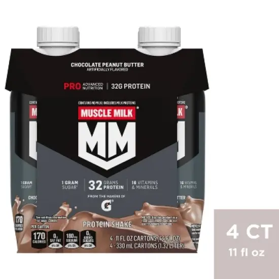Muscle Milk Pro Nutritional Shake - PB Chocolate - 11oz/4pk image {3}