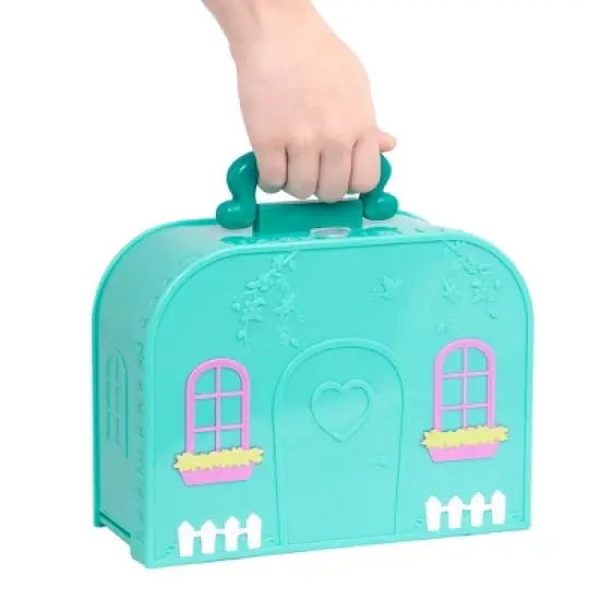 Li'l Woodzeez Toy Furniture Set in Carry Case 13pc - Travel Suitcase Living Room Playset image {3}