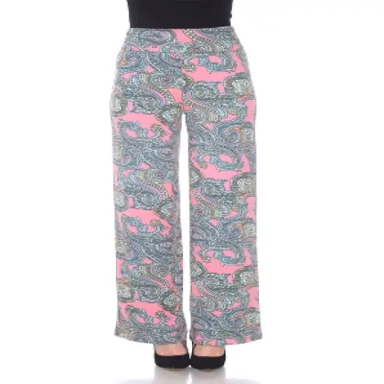Women's Paisley Printed Palazzo Pants - White Mark image {9}