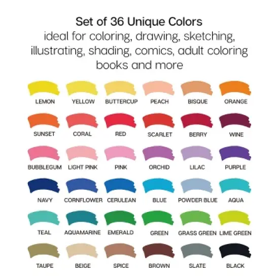 KINGART Twin-Tip Sketch Markers 36 Colors image {4}