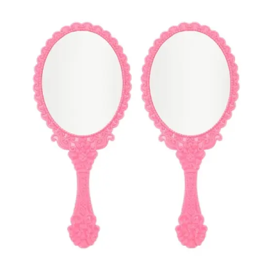 Unique Bargains Delicate Handheld Mirror 2 Pcs image {8}