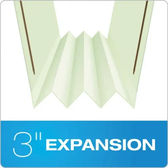 Pendaflex Heavy-Duty Pressboard Folders with Embossed Fasteners, 1/3-Cut Tabs, 3" Expansion, 2 Fasteners, Legal Size, Green, 25/Box image {3}