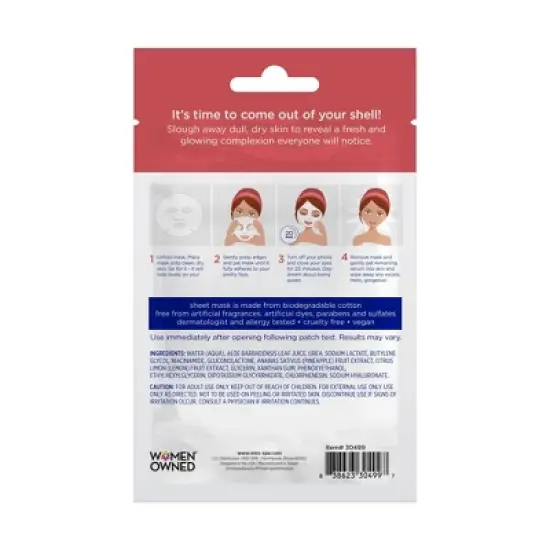 Miss Spa Exfoliate 100% Cotton Biodegradable Sheet Mask - 4pk/0.56 oz image {1}