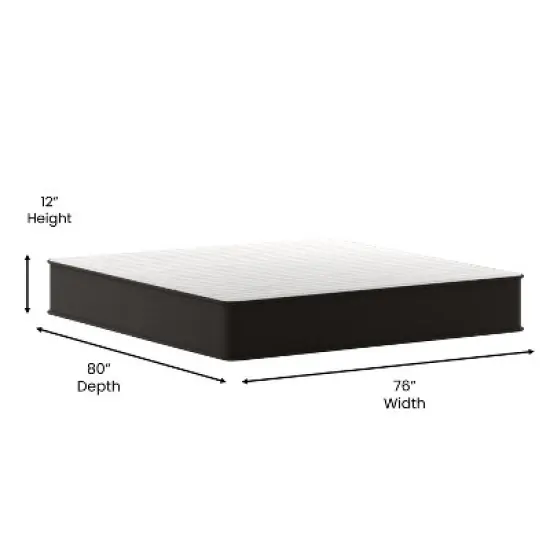 Flash Furniture Dream 12 Inch Hybrid Mattress, High Density Foam and Pocket Spring Mattress in a Box, CertiPur-US Certified Foam image {8}