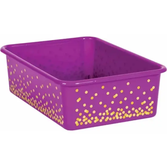 Teacher Created Resources&reg; Purple Confetti Large Plastic Storage Bin image {1}
