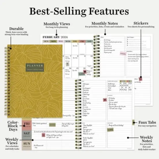 TF Publishing 2024 Weekly/Monthly Planner 8"x6.5" Golden Foliage image {6}