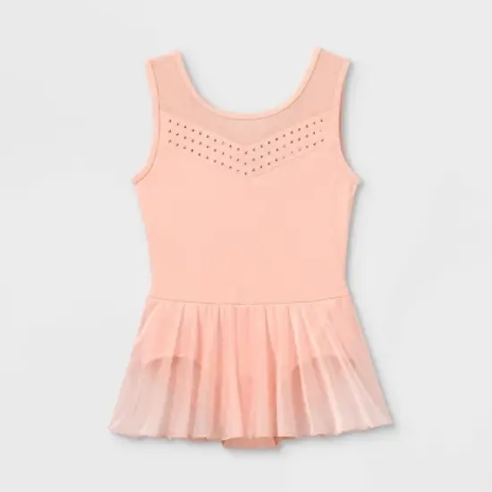 Girls' Dance Cross Back Skirted Leotard - Cat & Jack&trade; Pink image {2}