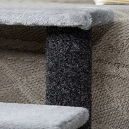 SKYONE Cat Stair Steps with Soft Flannel, Scratching Post & Hanging Ball - Joint-Friendly Pet image {7}