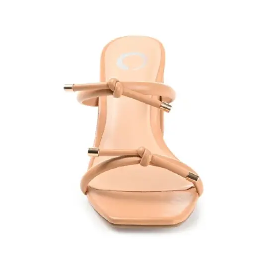 Journee Collection Womens Jessa Tru Comfort Foam Open Square Toe Block Heel Sandals Tan 8.5 image {5}