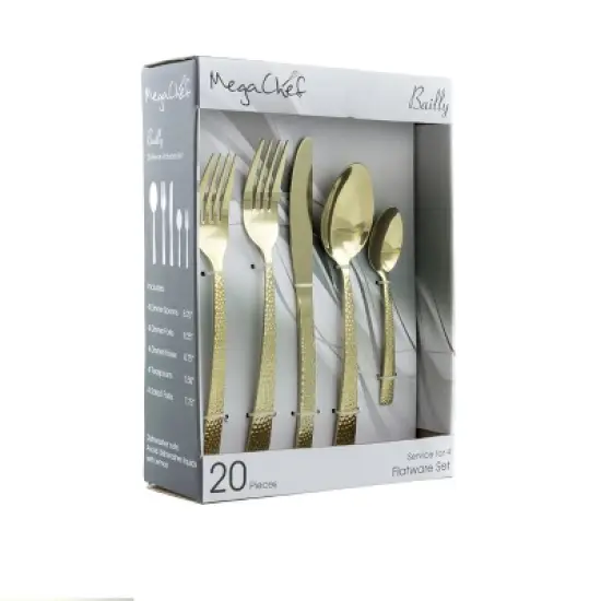 Megachef Baily 20 Piece Flatware Utensil Set, Stainless Steel Silverware Metal Service for 4 image {7}
