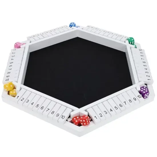 Pacific Shore Games 6 Player 14 in. Shut The Box Board Game, Wood image {11}