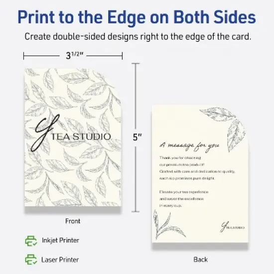 Avery Rectangle Flat Cards, 3-1/2" x 5", Matte Ivory, 40 Total image {5}