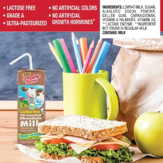 Prairie Farms 1% Chocolate Lactose Free Milk - 3pk/8 fl oz image {6}