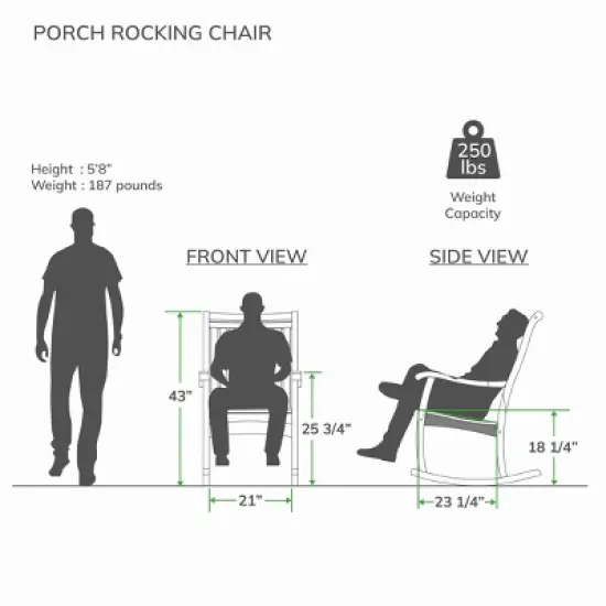 Cambridge Casual 3pc Marrakesh Teak Wood Outdoor Patio Small Spaces Rocker Conversation Set image {8}