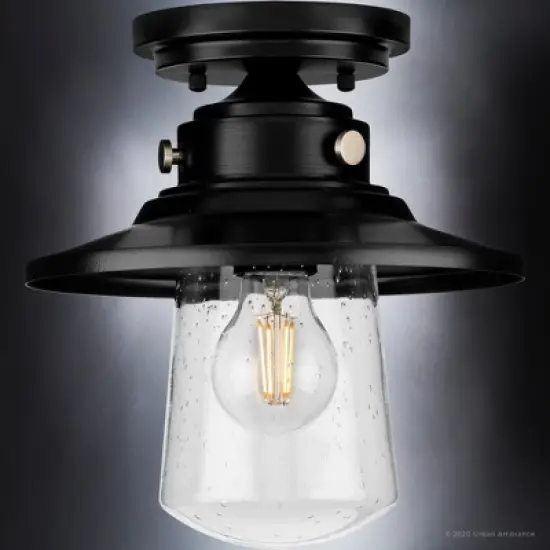 Urban Ambiance Luxury Coastal Outdoor Ceiling Light 10''H x 9''W,  Midnight Black Finish,  Santa-Ana Collection, UHP1322 image {3}