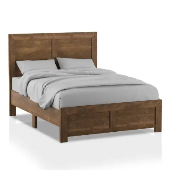 3pc Queen Quail Bedroom Set with 2 Nightstands Rustic Light Walnut - HOMES: Inside + Out image {2}