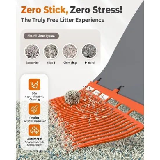 HINXIETIE Self Cleaning Litter Box, 100L Automatic Litter Box Self Cleaning for Multiple Cats, Smart Robot Litter Box with APP Control, Trap Mat image {5}