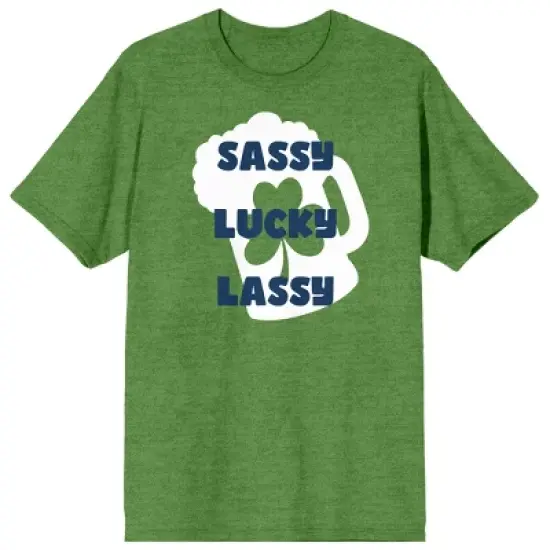 St. Patrick's Day Sassy Lucky Lassy Crew Neck Short Sleeve Irish Heather Women's T-shirt image {6}