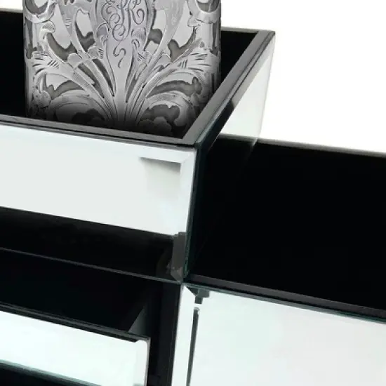 OnDisplay Emma 2 Drawer Tiered Mirrored Glass Makeup/Jewelry Organizer image {3}