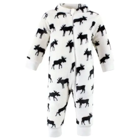 Hudson Baby Unisex Toddler Plush Jumpsuits, Moose Zipper image {2}