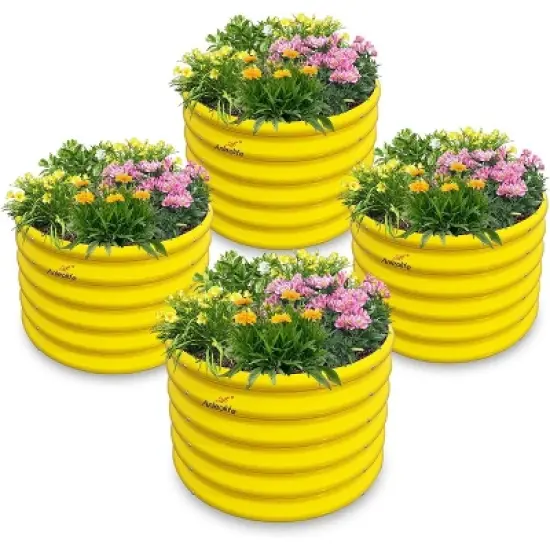 Anybear 4-Pack 24x24x18in Sunlit Gold Kids Round Garden Bed image {3}