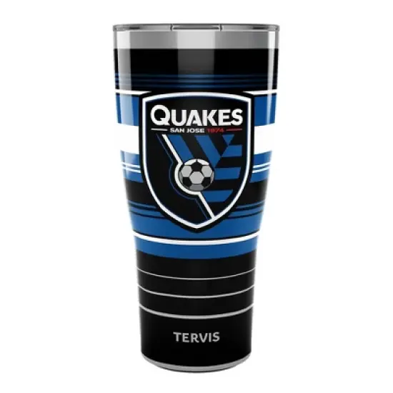 MLS San Jose Earthquakes 30oz Hype Stripe Stainless Steel Tumbler image {3}