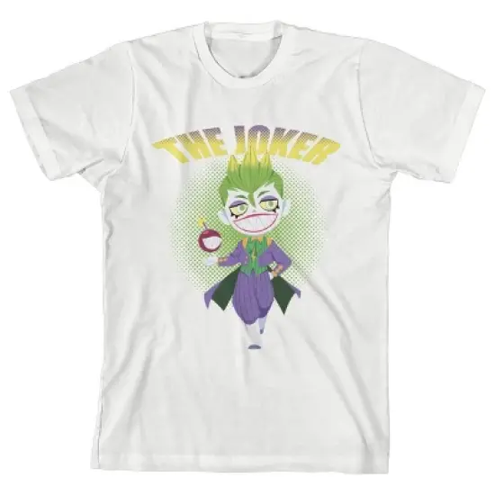 Boy's White Tee, Chibi Joker Full-Body Toddler Boy to Youth Boy image {3}
