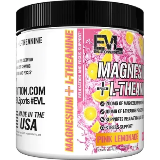 Evlution Nutrition Magnesium + L-Theanine - Relaxation Support - Pink Lemonade - 30 Servings image {3}