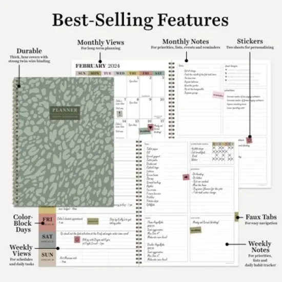 TF Publishing 2024 Weekly/Monthly Planner 11"x9" Wild Sage image {6}