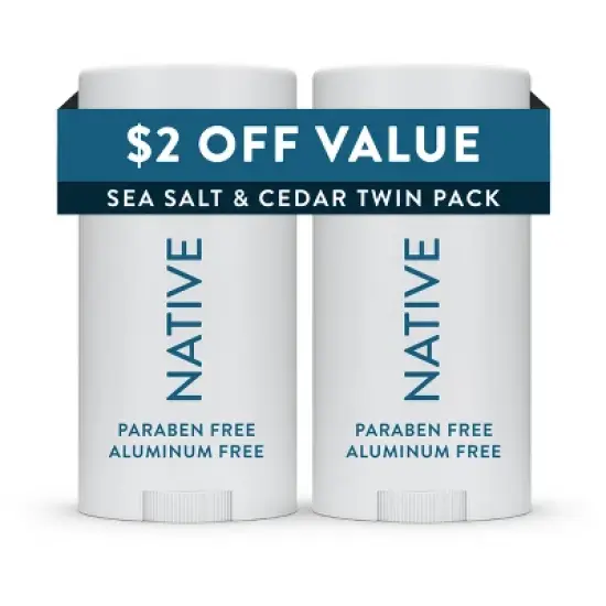 Native Twin Pack Deodorant - Sea Salt & Cedar - 4.6oz/2ct image {1}
