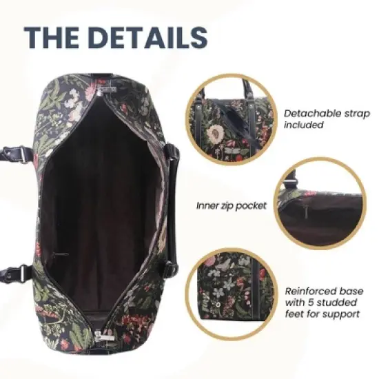 Signare USA Morning Garden Black Big Holdall/Duffel Bag image {4}