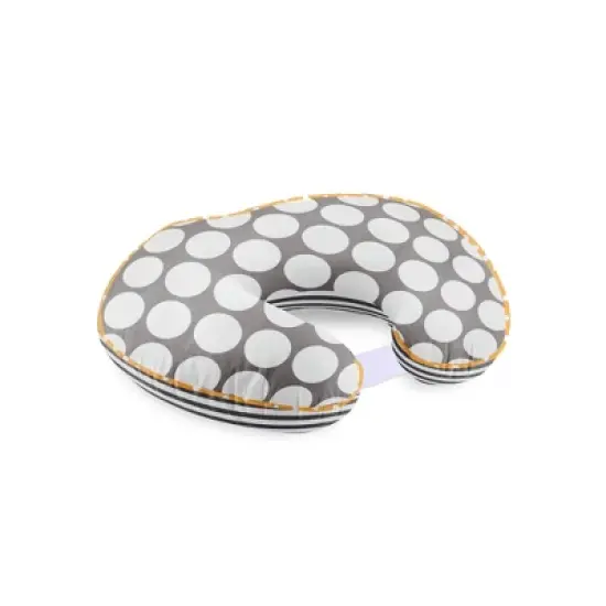 Bacati - 3 pc Dots/Pin Stripes Grey/Yellow Hugster Feeding & Infant Support Nursing Pillow image {5}