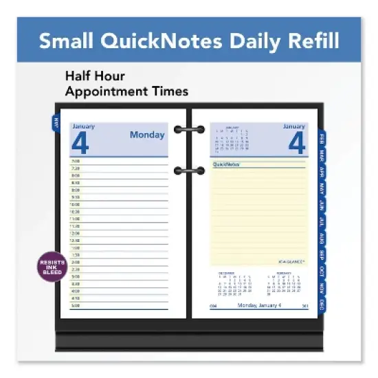 QuickNotes Desk Calendar Refill, 3.5 x 6, White/Yellow/Blue Sheets, 12-Month (Jan to Dec): 2026 image {1}