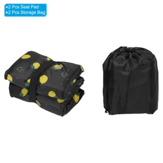 Unique Bargains Ultralight Waterproof Oxford Cloth Foam Foam Sleeping Pad 15.7" x 11.6" x 0.4" Yellow Black 2 Pcs image {2}