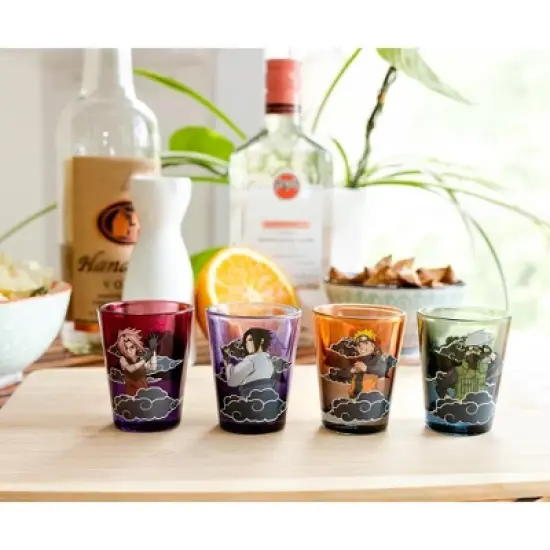 Just Funky Naruto Shippuden Team 7 Characters 2-Ounce Mini Shot Glasses | Set of 4 image {2}