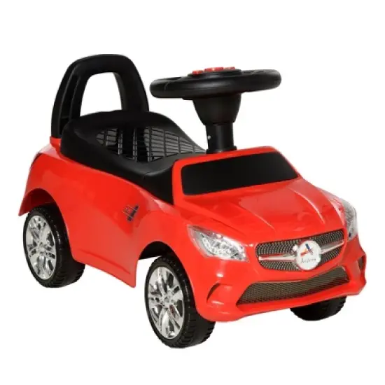 Aosom Kids Ride On Push Car, Foot-to-Floor Sliding Toy Car for Toddler with Working Horn, Music, Headlights and Storage image {7}