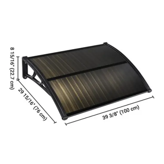 Yescom 39"X29" Window Awning Door Canopy Polycarbonate Anti-UV30+ Cover Outdoor Rain Snow Protection Patio White Board image {7}