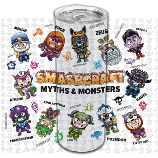 SMASHCRAFT 20 ounce Stainless Steel Double Walled Insulated Travel Tumbler Coffee Mug Cup, Myth & Monsters image {1}